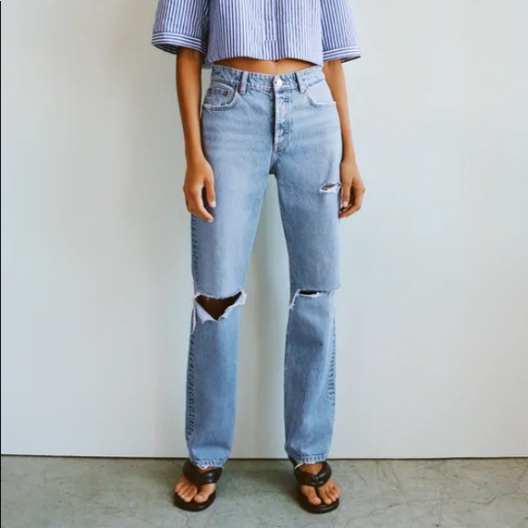 Zara | Jeans | Zara Ripped Full Length 